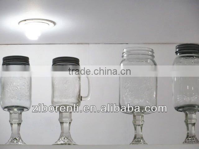 Set 4 Pedestal Shaped Clear Redneck Wine Mason Glass Wholesale