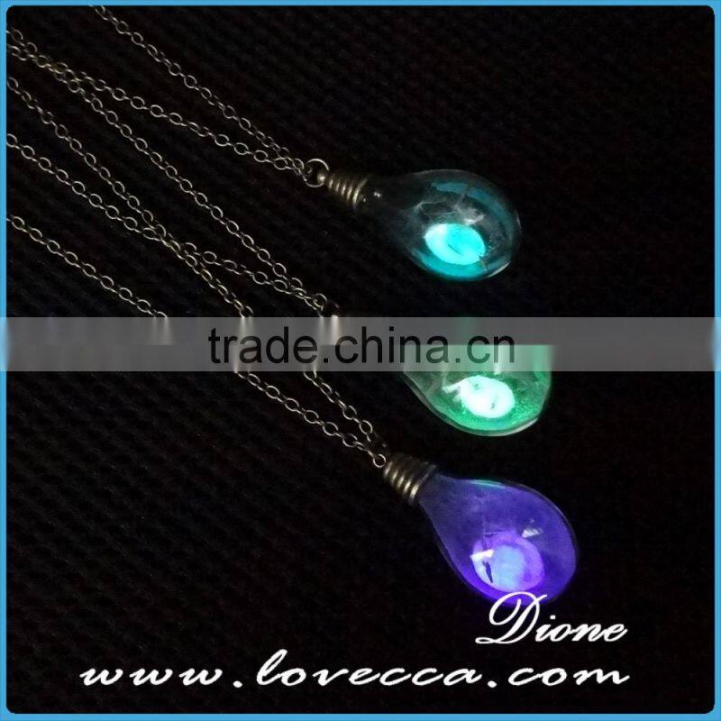 Moon yellow green luminous pendant necklace glow in the dark glowing neckalce