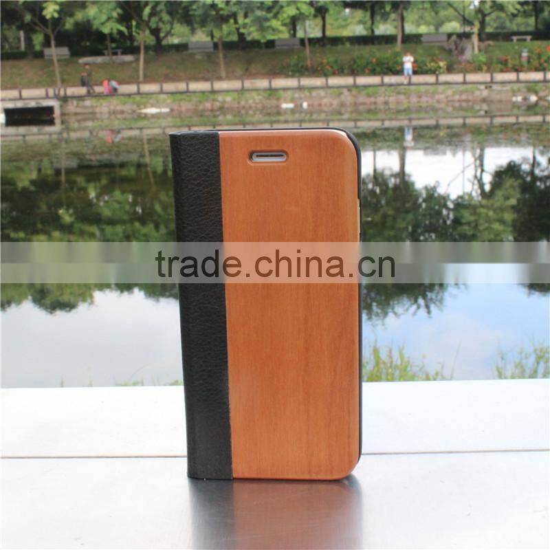 Classical Chinese walnut/bamboo/rosewood/cherry card bumper/pocket cell phone case for Iphone 7