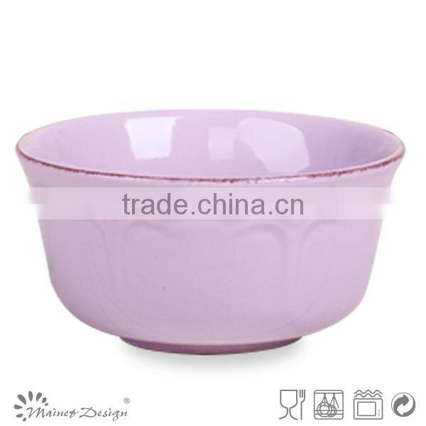 Factory direct wholesale embossed ceramics soup bowl