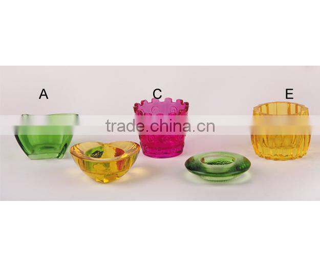 unique design and colorful glass candle holder