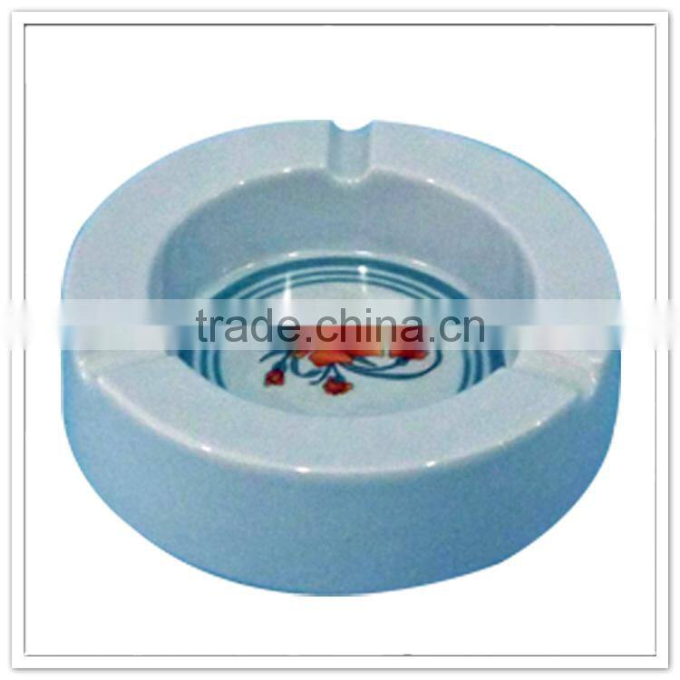 Logo printed inside white melamine cigar ashtray, decorative designer outdoor ashtray