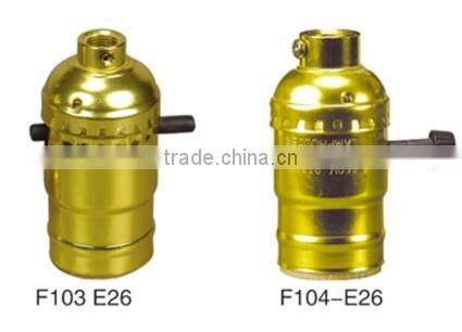 hot sale copper alluminium iron golden lamp holder base light bulb socket cap E26 E27 B22 E14