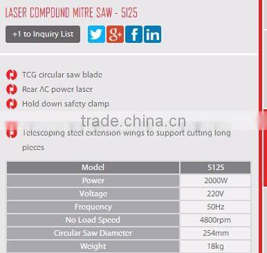 RONIX POWER TOOLS MITER SAW 254MM 2000W MODEL 5125