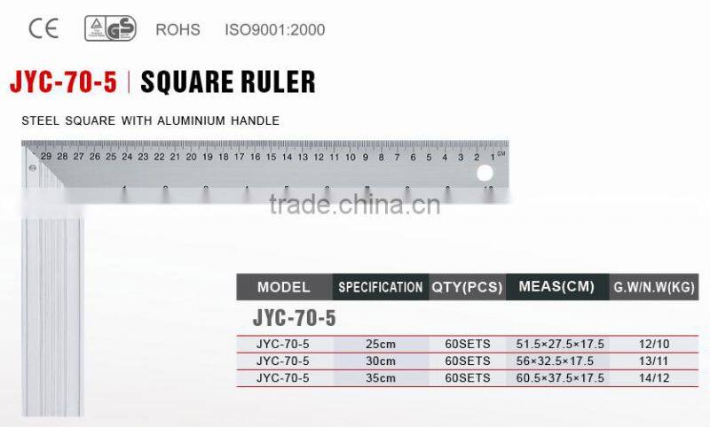 steel square ruler with aluminium handle