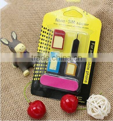 Best selling 4 in 1 Nano Sim Card Adapters / Standard Sim Card SIM Card & Tools For Iphone 4 / 4S/ 5 / 6 /6S