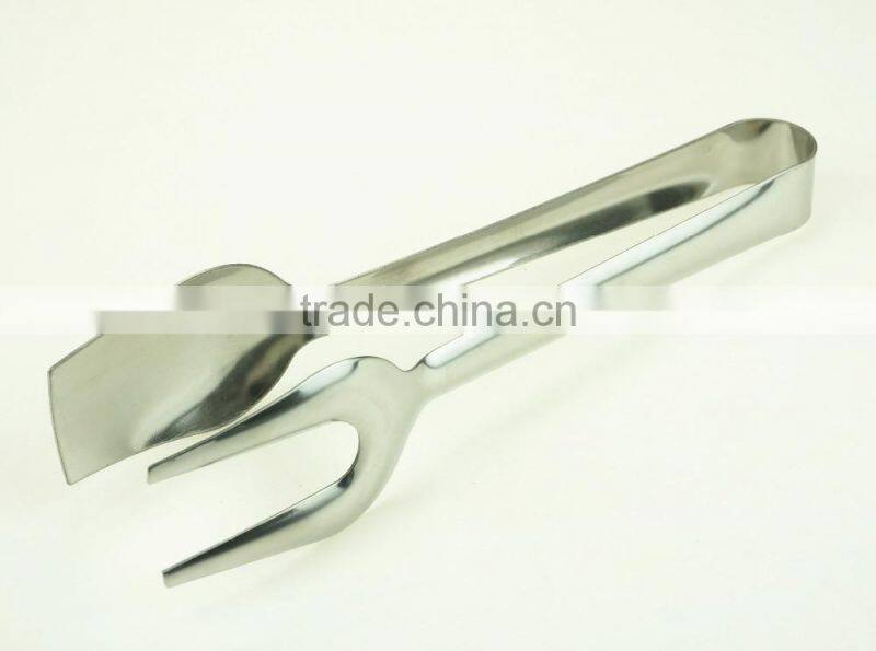 39044 8.5 Inch Stainless StFeel Kitchen Tongs BBQ Grill Food salad Tongs With Fork