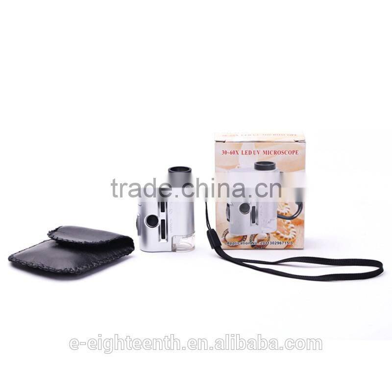 new 9593 30X-60X lens microscope repair tools high quality loupes LED UV mini magnifier
