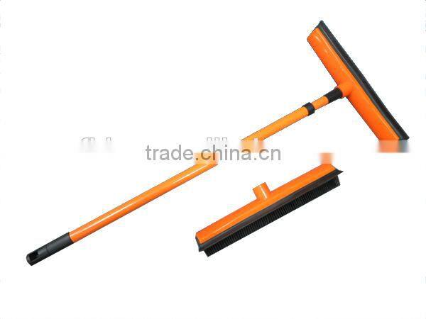House Cleaning Rubber Brush Floor Mop Squeegee with Extensible iron hande