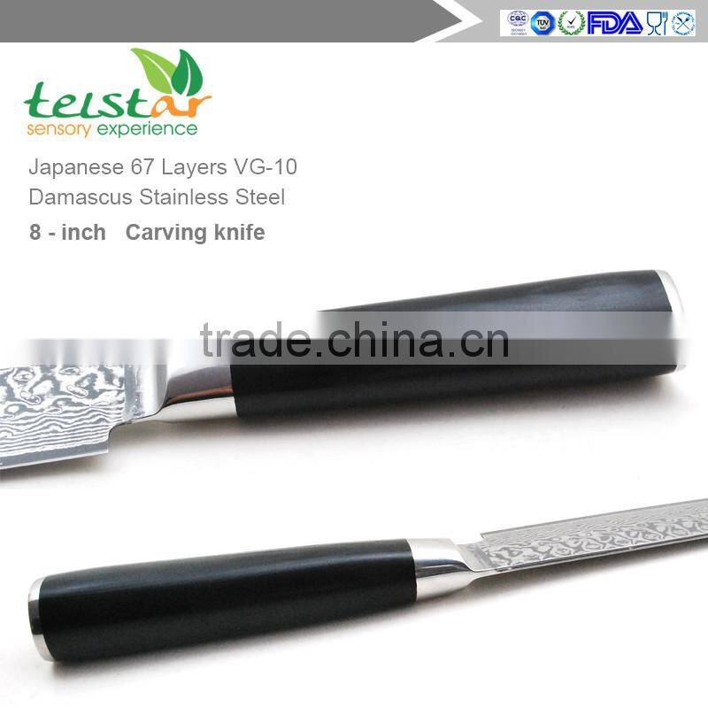 2017 new technology 8 inch Japanese VG10 Damascus Slicing knife with Micarta handle