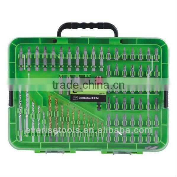 74pcs titanium HSS drilling tool bit set