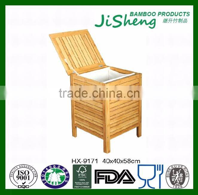 Stable Washing Cloth Bathroom Bamboo Wooden Laundry Basket