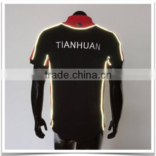 mens polo shirt with reflective piping