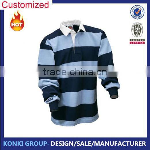 Custom Design Men long sleeves strips polo shirt