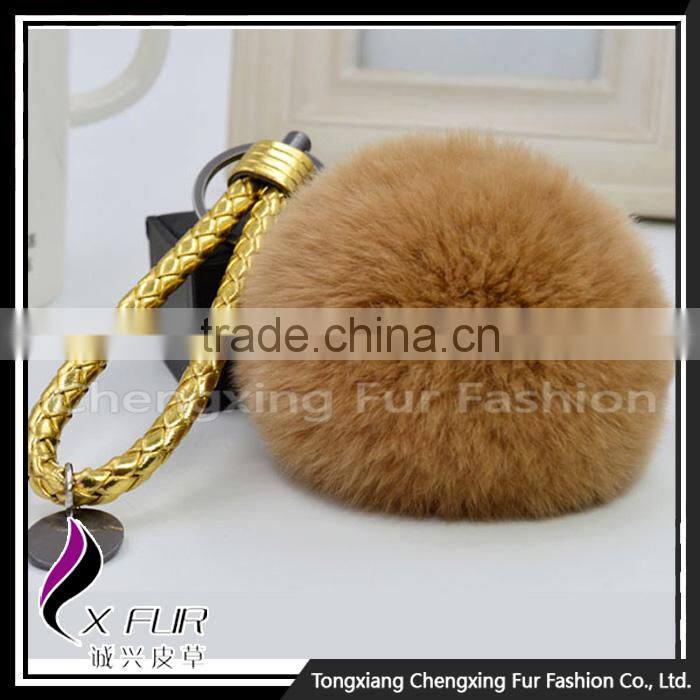 CX-R-24 Genuine Rex Rabbit Fur Mobile Phone Decoration Key Chain