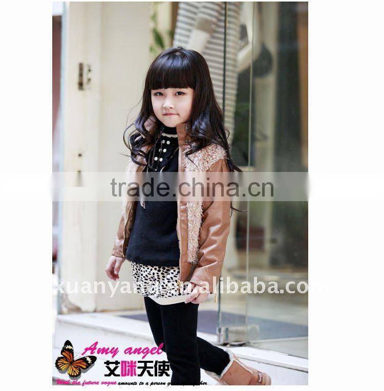 new fashion popular branded jackets girls leather coat for autumn season