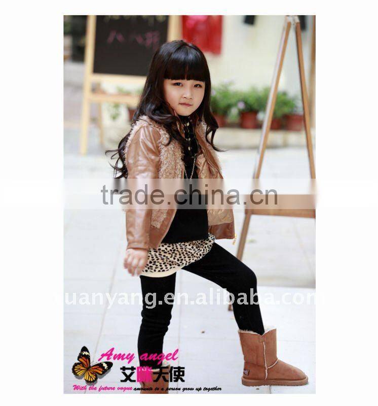 new fashion popular branded jackets girls leather coat for autumn season