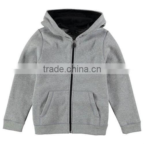 OEM full zip plain hoodie junior boys, wholesale children clothing overseas