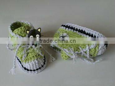 Hand Crochet Baby Shoes With Latchet Fashion Toddlers Infant Winter Knitted Shoes