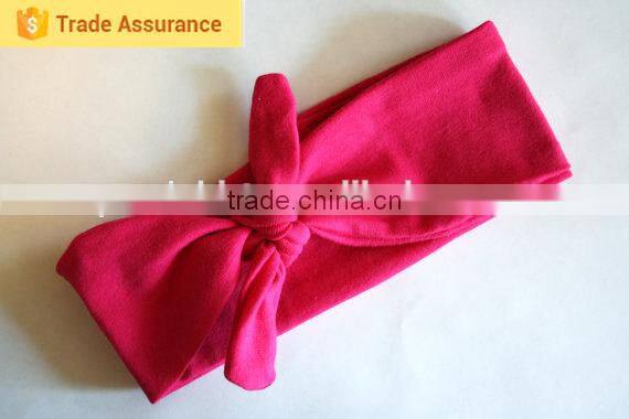 Boutique quality lovely wholesale soft crochet baby headband rabbiy ear style rose red hairband