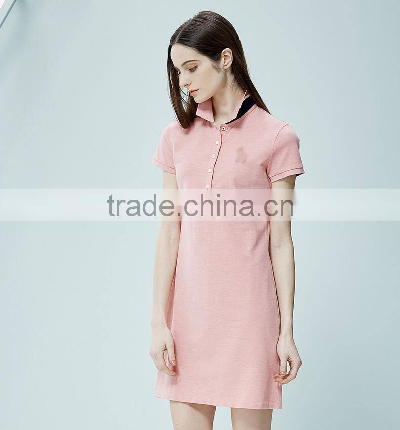 women custom polo collar tennis dress wholesale plain short sleeve active dress women casual
