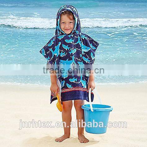 Kids priate velour hooded towel in blue/red for child,custom cotton hooded baby bath towel