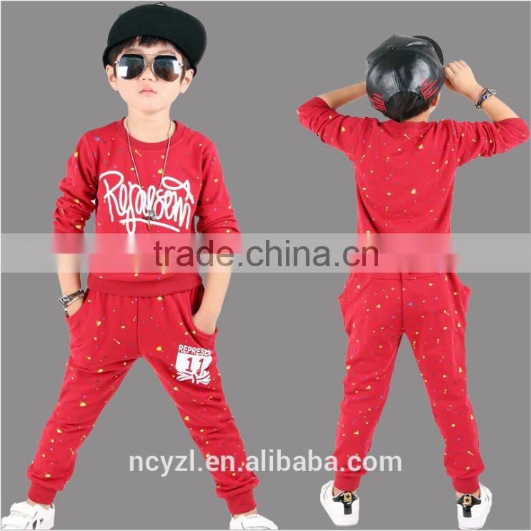 100% cotton handsome boys fashion hoodies with printing kids clothes