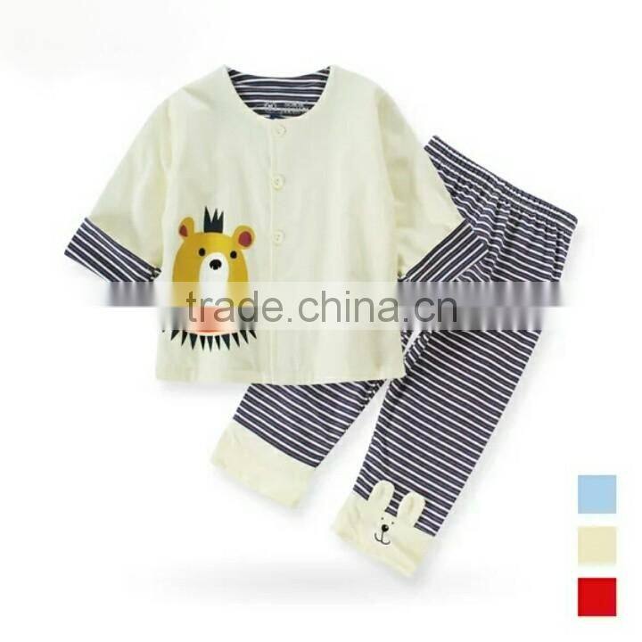 baby fasion suits cute suits baby t-shirt with bear and strip pants