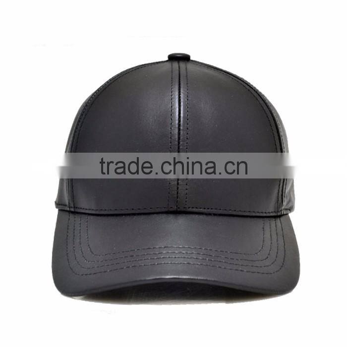 Custom design leather black sample free baseball caps