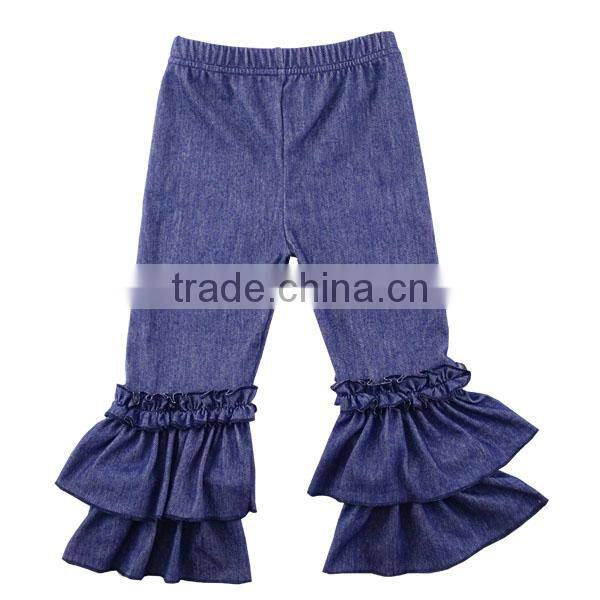 2017 new design baby clothing kid denim ruffle apparel pants high quality OEM Wholesale cheap wholesale Kids Jeans