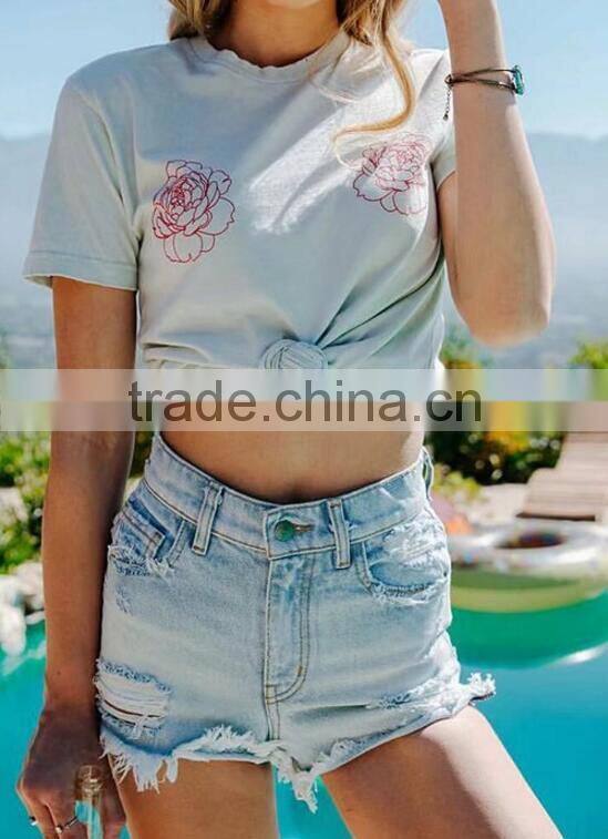 Runwaylover 150 Europe Style 2017 Women Sexy High Waist Hole Denim Shorts