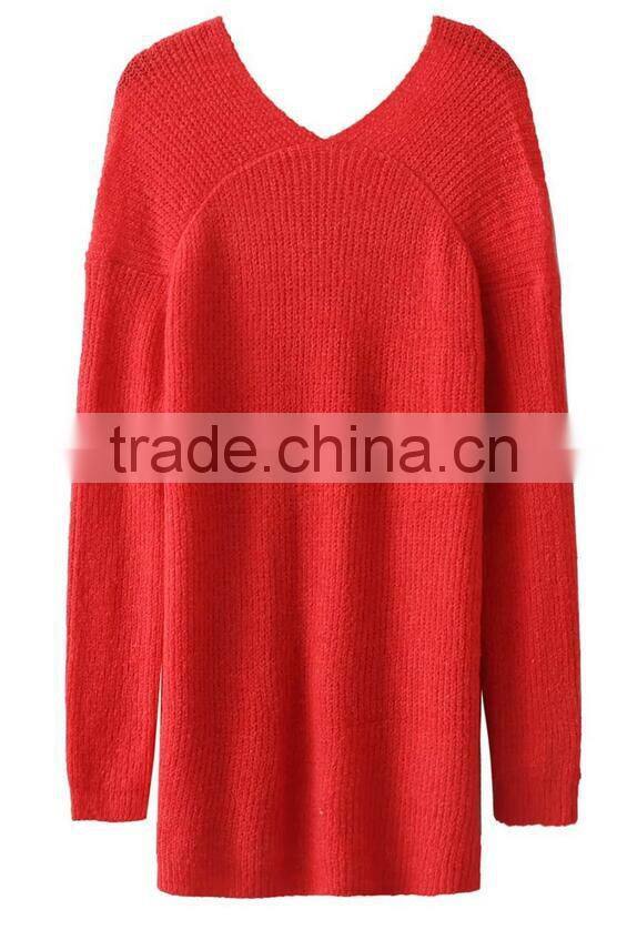 EY0869S 2016 New Arrival Deep V-Neck knit Pullover Sweater