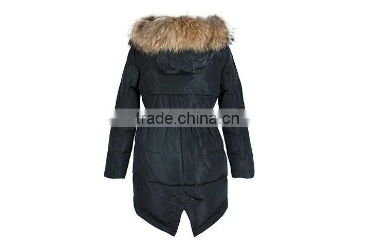 Womens faux fur coat long down coat with fur