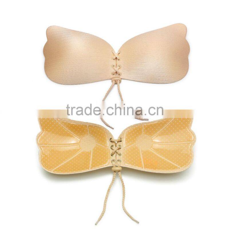 Summer women Invisible Strapless Self Adhesive Backless Silicone Push up Bra