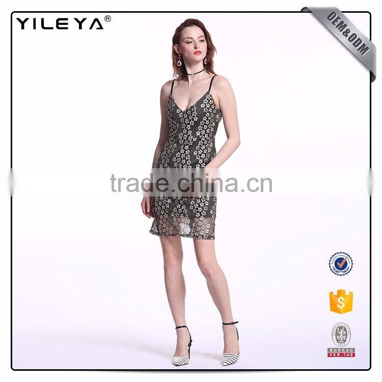 Oem & Odm Service Spaghetti Strap Printing Dress Women Casual 2017