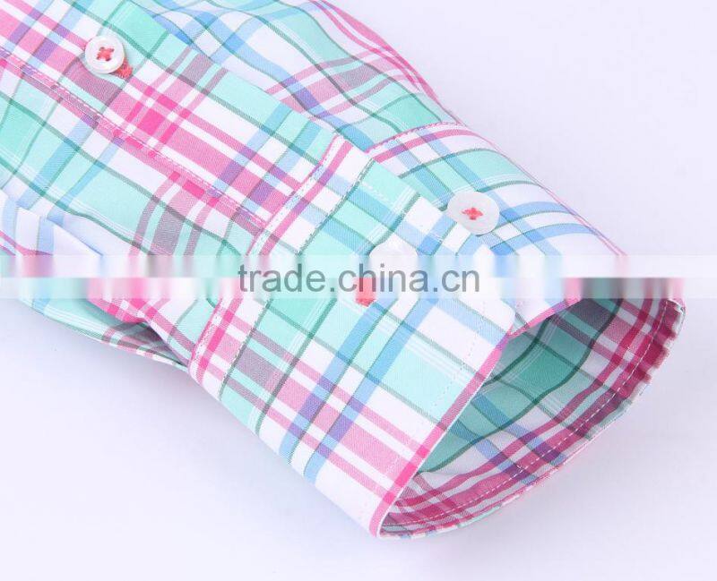 2017 latest men's plaid casual long sleeve shirt
