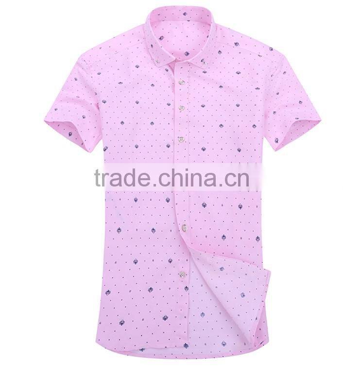2016 NEW COLLECTION SUMMER PATTERN SHIRT SEMI-TAILORED FIT short sleeve for men