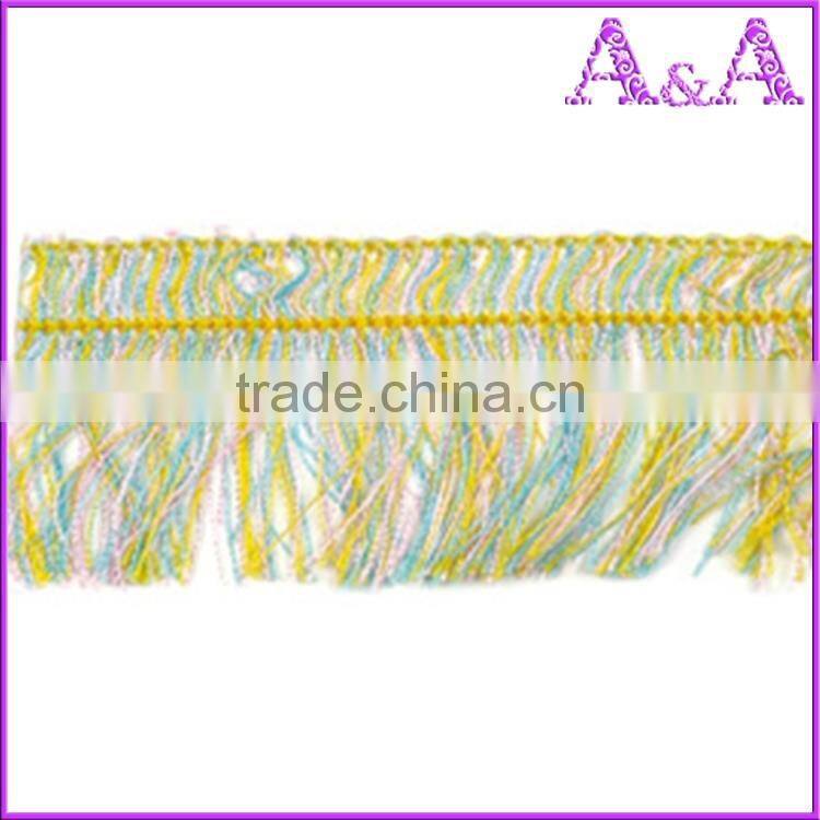 new style 4.2cm width dark pink cotton accessories curtain fringe for decoration