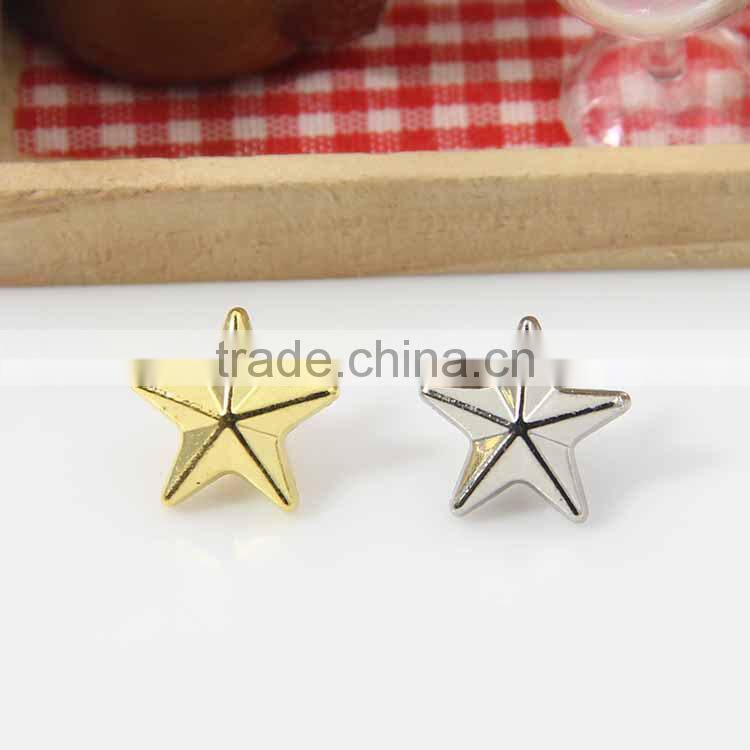 New Design Silver Golden 11.5mm Plastic Shank Buttons Star Shaped Button