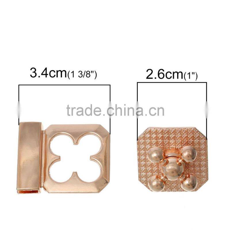 Light Golden Flower Purse Twist Lock,Hardware Turn Locks For Handbags