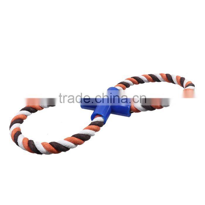 Durable Infinity Symbol Coffee Plastic & Cotton Pet Products Chew Molar Toy