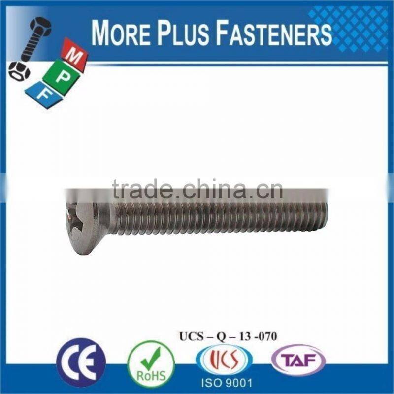 Made in Taiwan ISO 7047 Philips Oval Head Countersunk Grade 4 8 Carbon Steel Zinc Plated