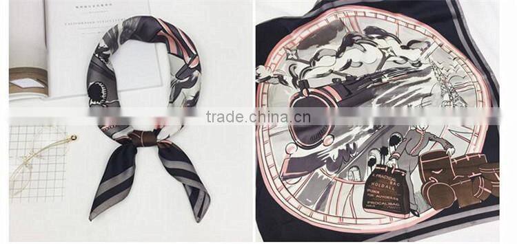 Wholesale fashion customized printing square silk scarf