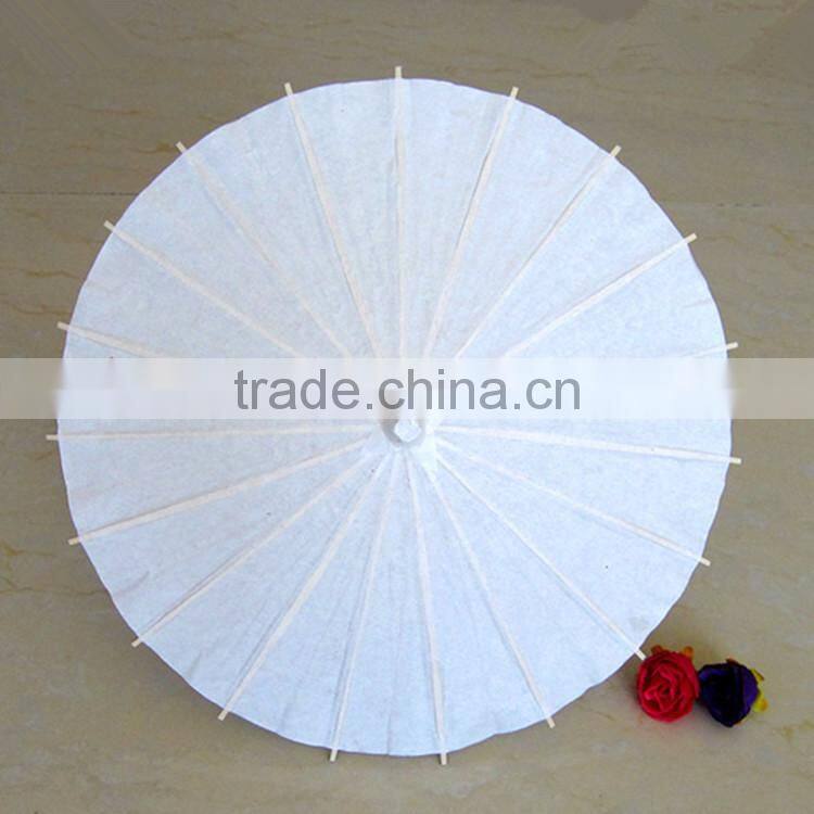 Asian Style Elegant Mini Handcrafted Wooden White Paper Umbrella