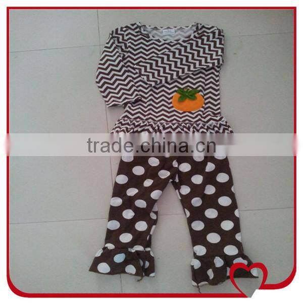 Fancy Kids Brand Name Designer Clothing Bulk Buy Chevron Top And Casual Ruffle Pant Plus Size Wholesale Children Clothing