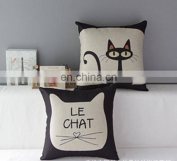 2016 Wholesale Home Decor Throw Pillow Cushion Cover Cat Cartoon Pillow