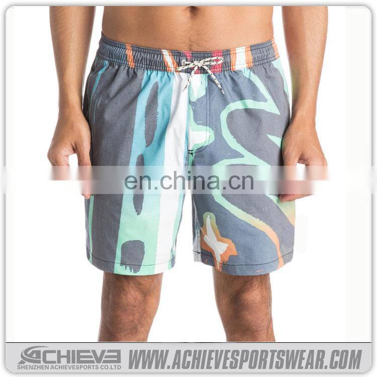 Sublimation Polyester custom shorts beachwear for mens summer board shorts