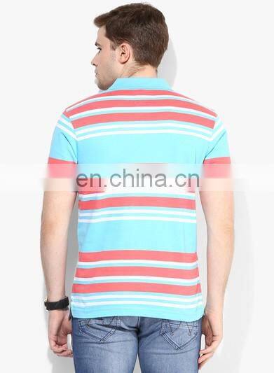 Premium Blue Striped Polo tshirts