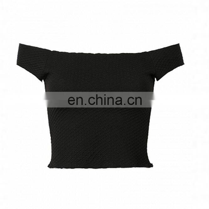 Guangzhou OEM service summer new design fashion off shoulder solid colour womens crop top