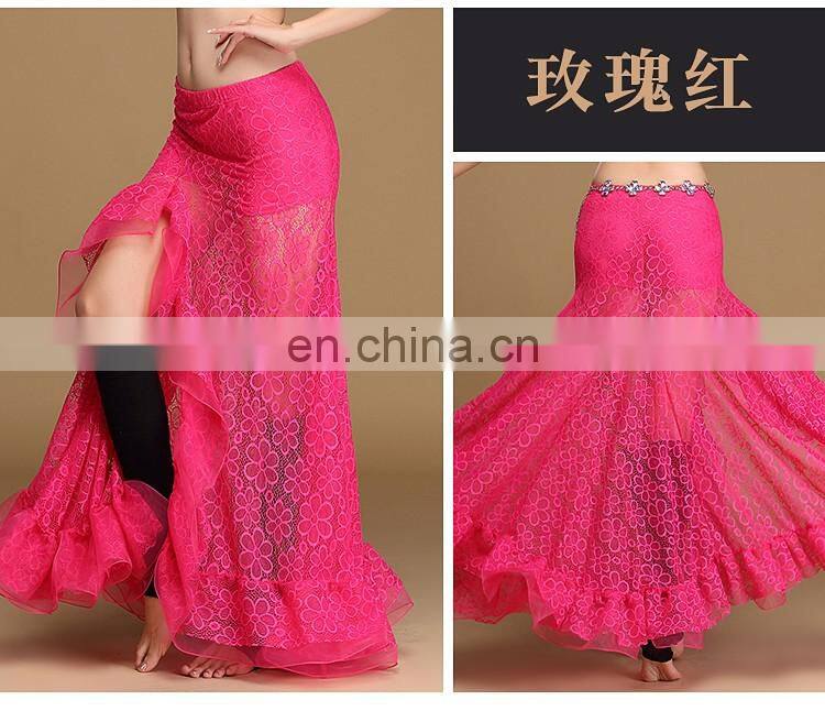 Q-6055 Egyption sexy lace long belly dance skirt